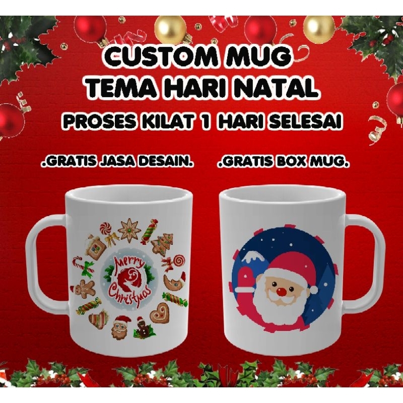 Mug Custom Natal / Souvenir Natal / Hadiah Natal
