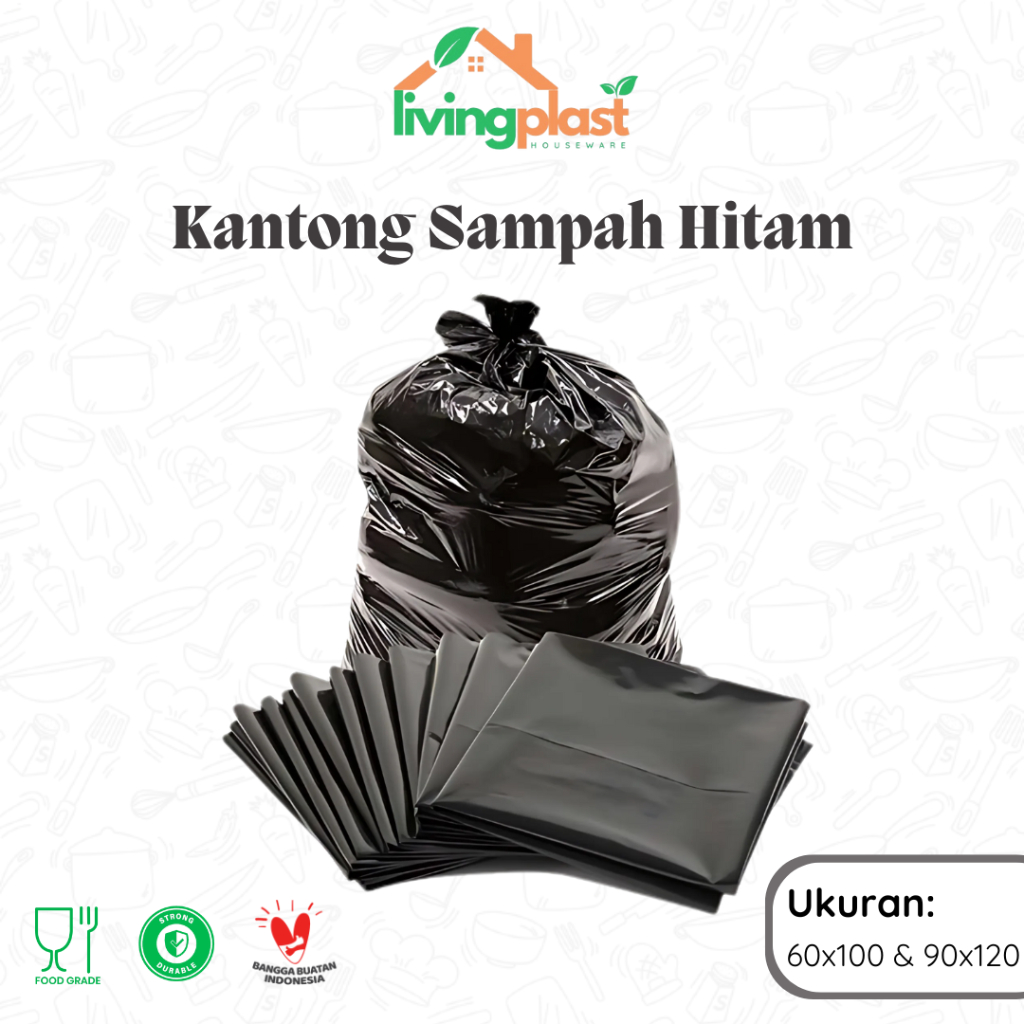 Kantong Sampah Hitam 60x100cm 90x120cm / Kantongan Sampah / Kantong Plastik Sampah Jumbo