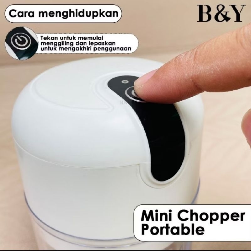 Mini Chopper USB Portabel. Blender bumbu listrik.