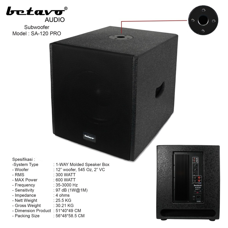 subwoofer betavo 12 inch active sa 120 pro original . subwoofer betavo 12 inch betavo sa 120 pro ori