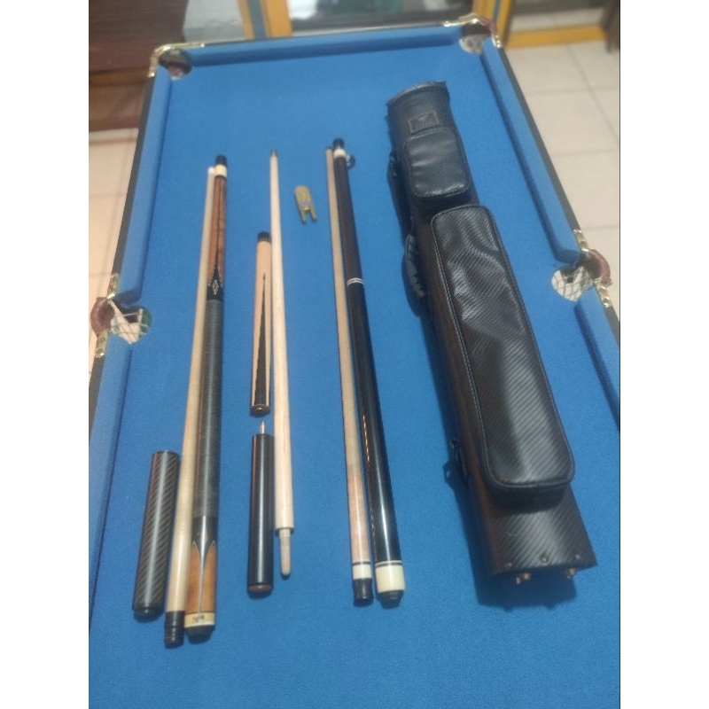 cue stick billiard sepaket play cue, break cue, jump cue 3 pieces