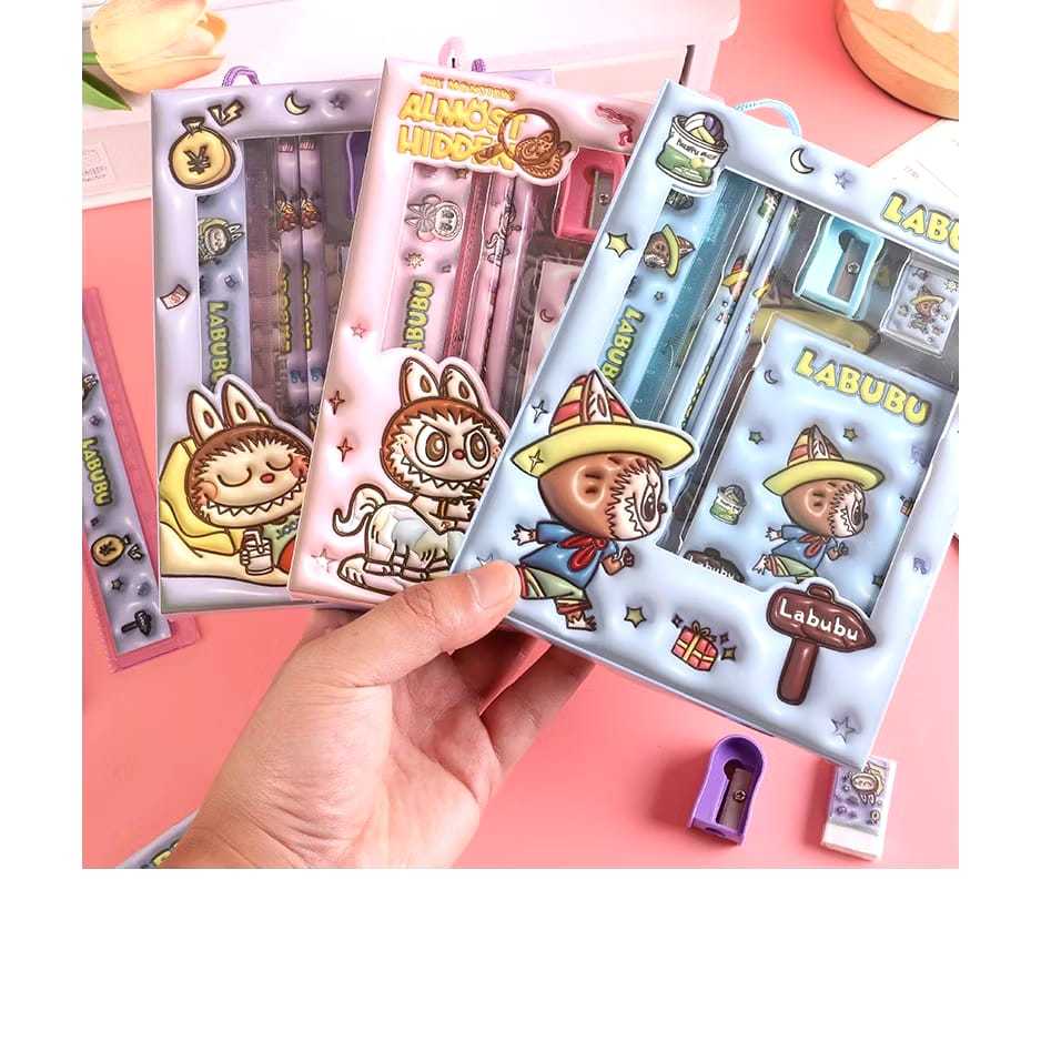 

Veiso_Stationary Set Labubu 2018/LABUBU set alat tulis paket stationery anak study 6in1