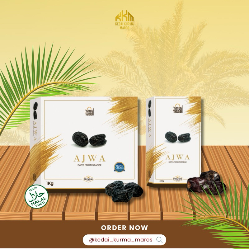 

Timur Tengah Kurma Ajwa 1 kg & 500gram Kurma Nabi Premium