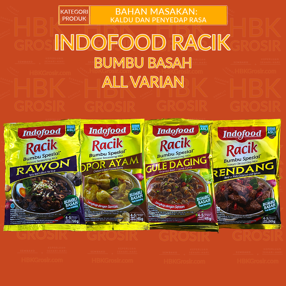 

Indofood Racik Bumbu Basah All Varian - Lembar Saset [HBK GROSIR - Hemat Beragam Komplit]