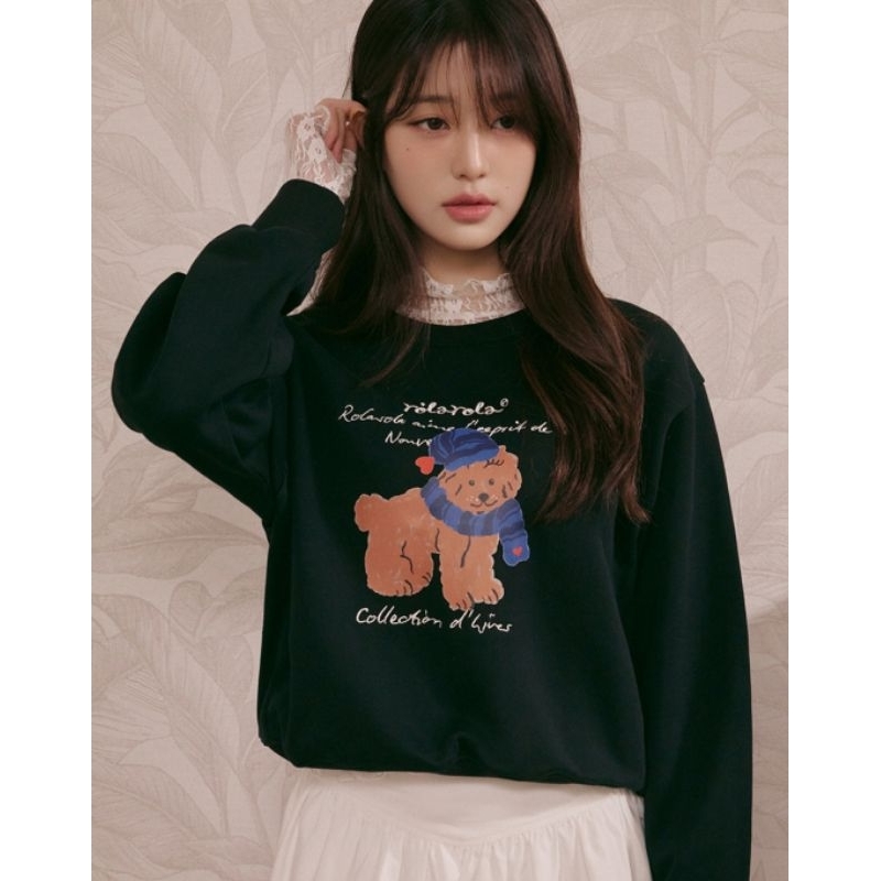 Rola-Rola Beanie Puppy Sweatshirt Black