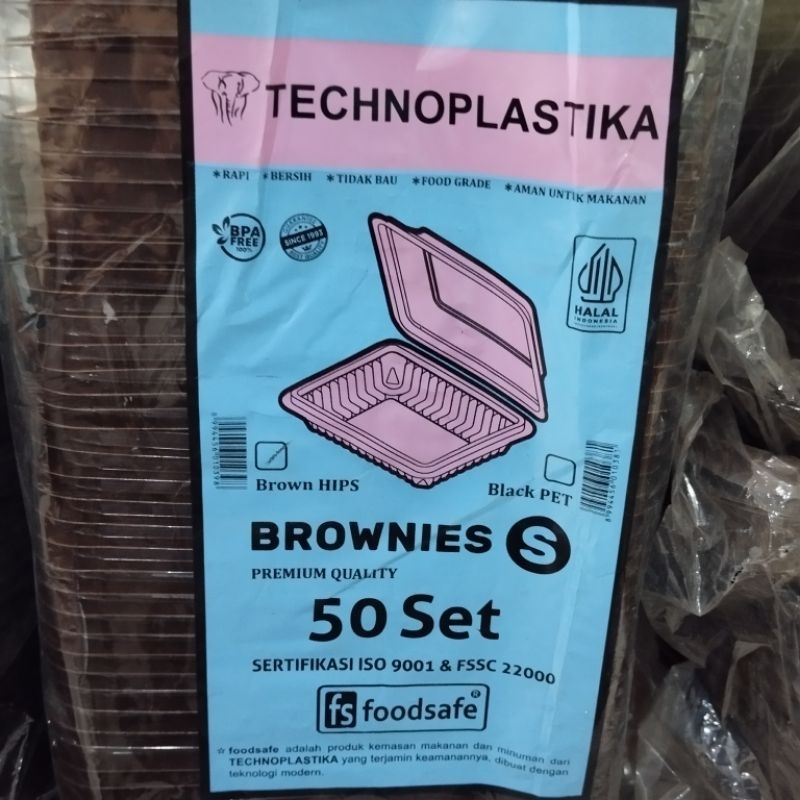 MIKA BROWNIES TECHNO / FOODSAFE SIZE S / MIKA BROWNIES COKELAT UKURAN S/ 10 PCS