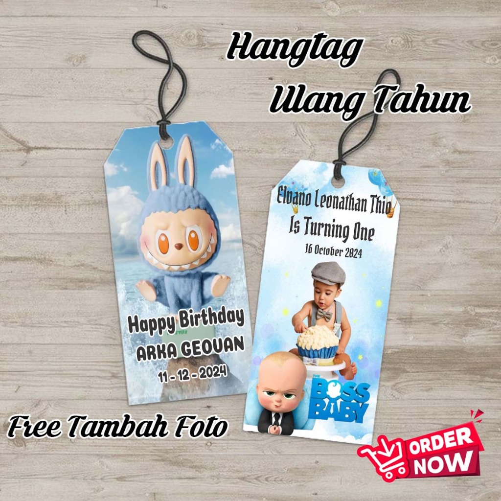 

Hangtag Ulang Tahun Anak - Label Birthday custom - Hang Tag Custom - Tag Label Hampers Ulang Tahun Anak