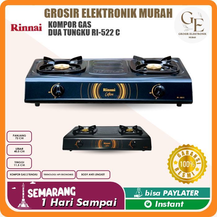 RINAI KOMPOR GAS DUA TUNGKU RI-522 C / RI 522 C