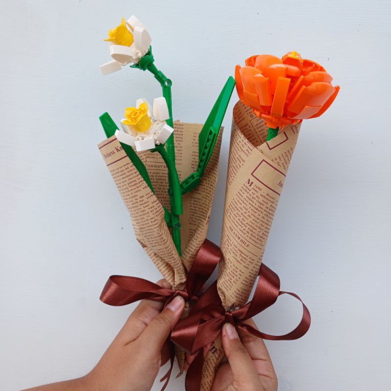 Single Lego/Block/Brick Flower Bouquet | Buket Bunga Lego/Block/Brick Single