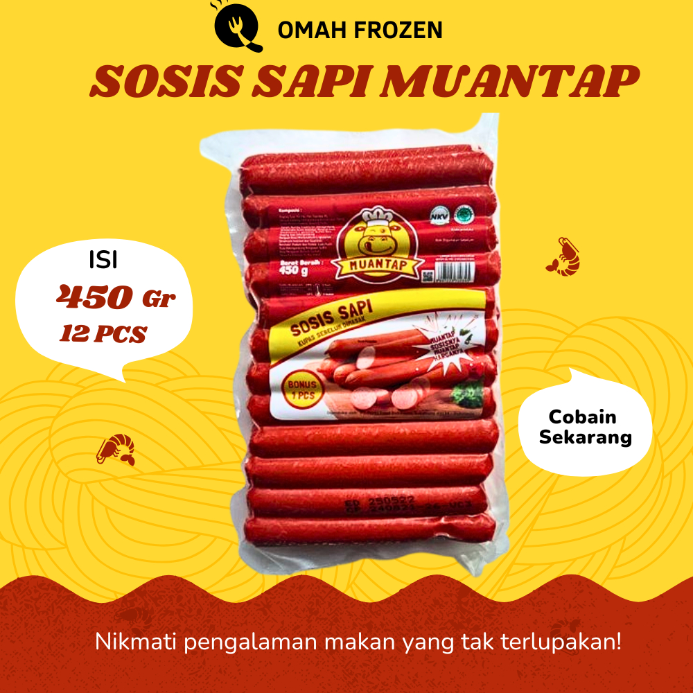 

Sosis SAPI MUANTAP 450 GRAM isi 25 BIJI frozen food makanan kemasan olahan