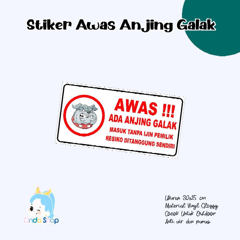 

Awas ada Anjing Galak Stiker Waterproof