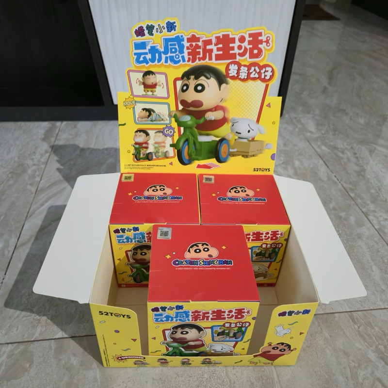 Original 100% 52Toys Mainan Crayon Shinchan Dynamic Life Random Blindbox Daily Version Clockwork Can