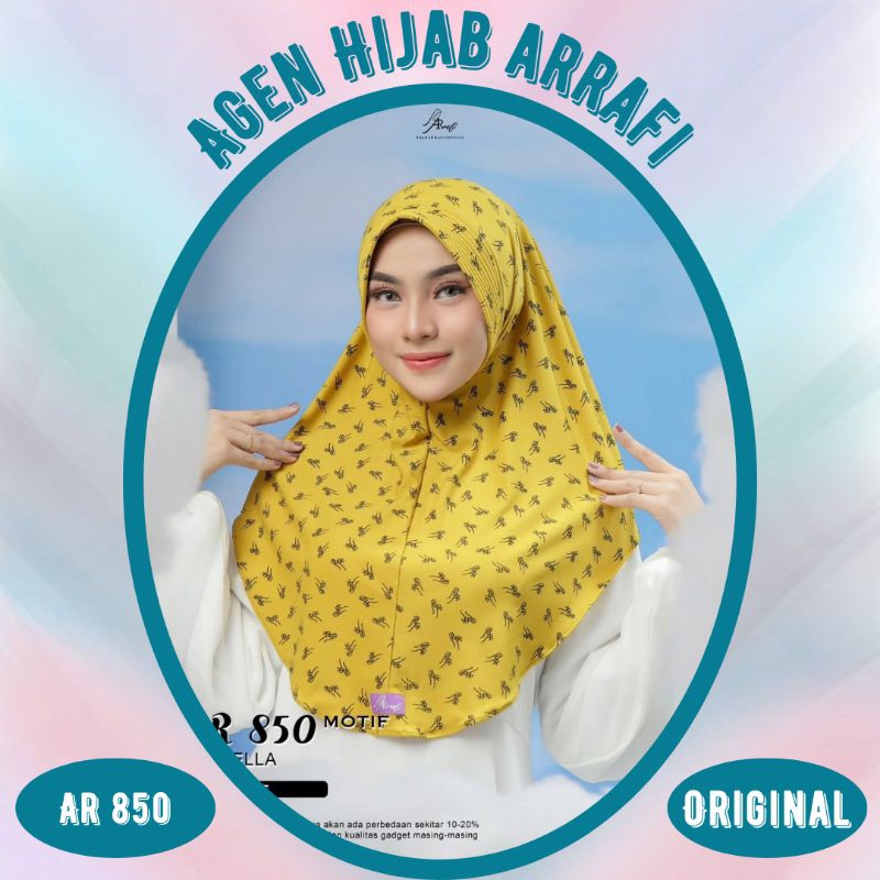 Promo - Arrafi AR 850 hijab jilbab kerudung bergo jersey instan motif olahraga senam sporty joging l