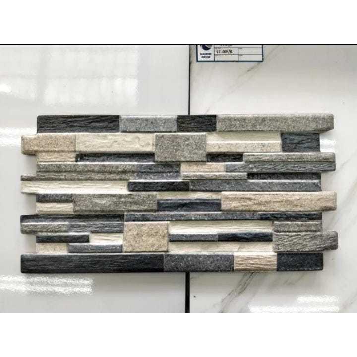 KERAMIK DINDING BATU ALAM MINIMALIS UKURAN 25X50 | CENTRO LS2510 GREY 25X50