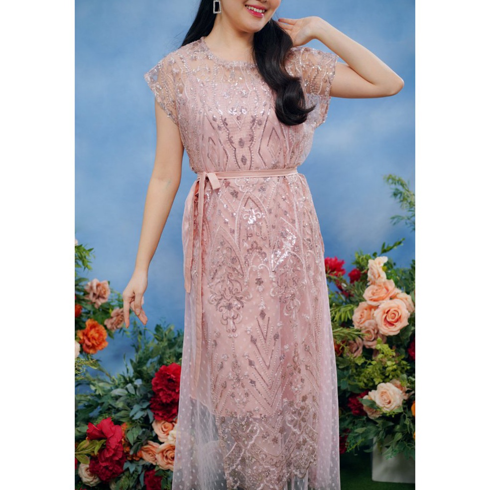 Stok Terbatas Miss Nomi  Alyssa Dress  Dress Tile  Dress Pesta  Tile  Dress Kondangan  Brukat  Dress