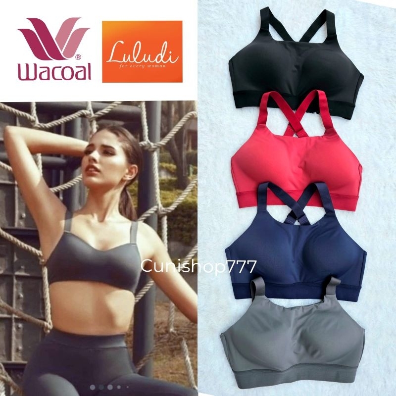 SPORT BRA LULUDI DAILY ACTIVE by WACOAL DRY FIT BH SPORT WANITA TANPA KAWAT BUSA TIPIS LB 5014 NO WI