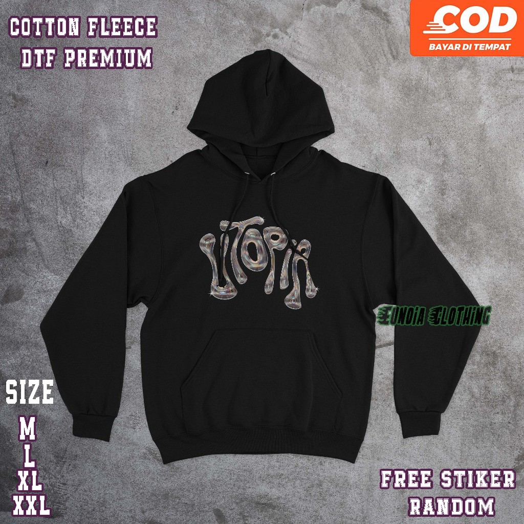 Jacket Hoodie Eunoia Utopia - Psychedelic Style - Sweater Distro Premium - Free Sticker