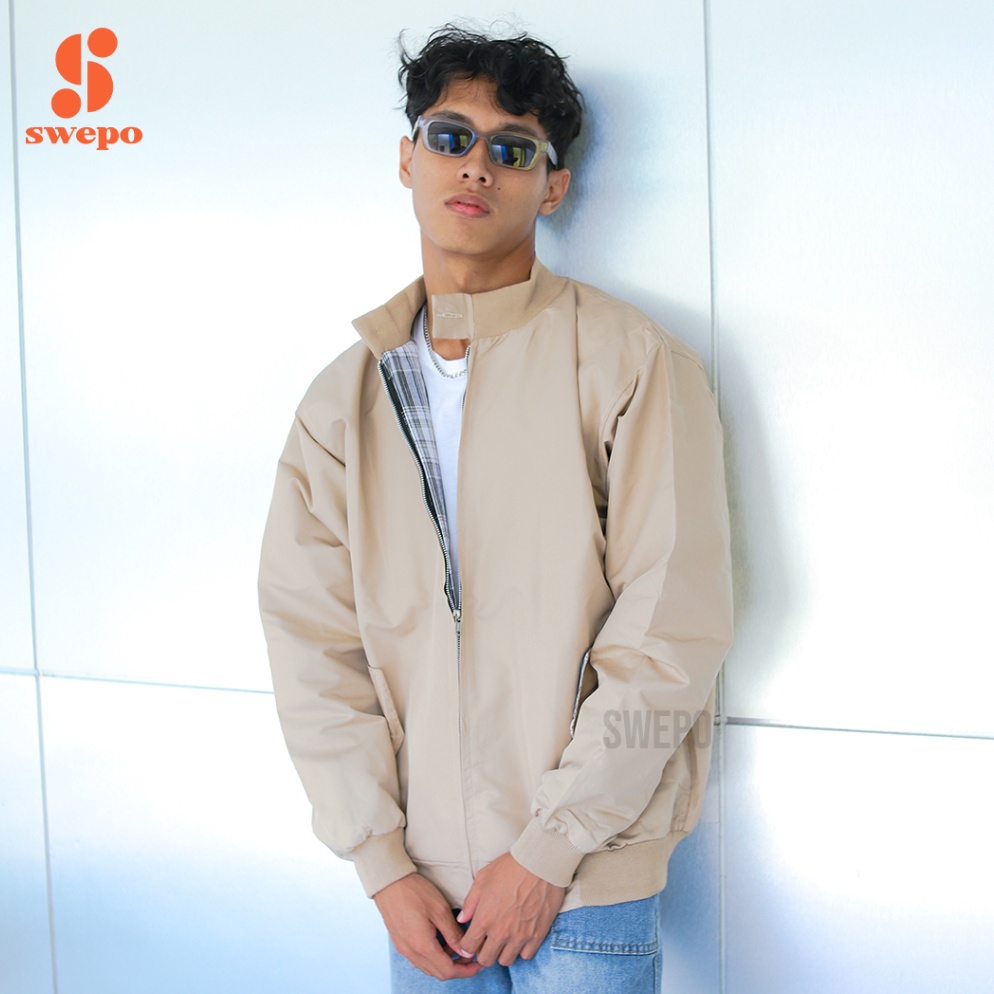 Paling Diminati SWEPO Harrington Jacket Polos Size MXXL Pria  Wanita