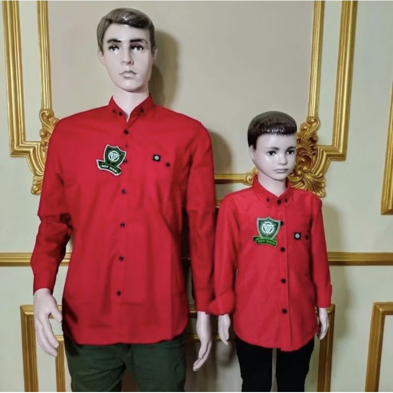 Kemeja Teracota/ Merah Bata Couple Ayah Anak
