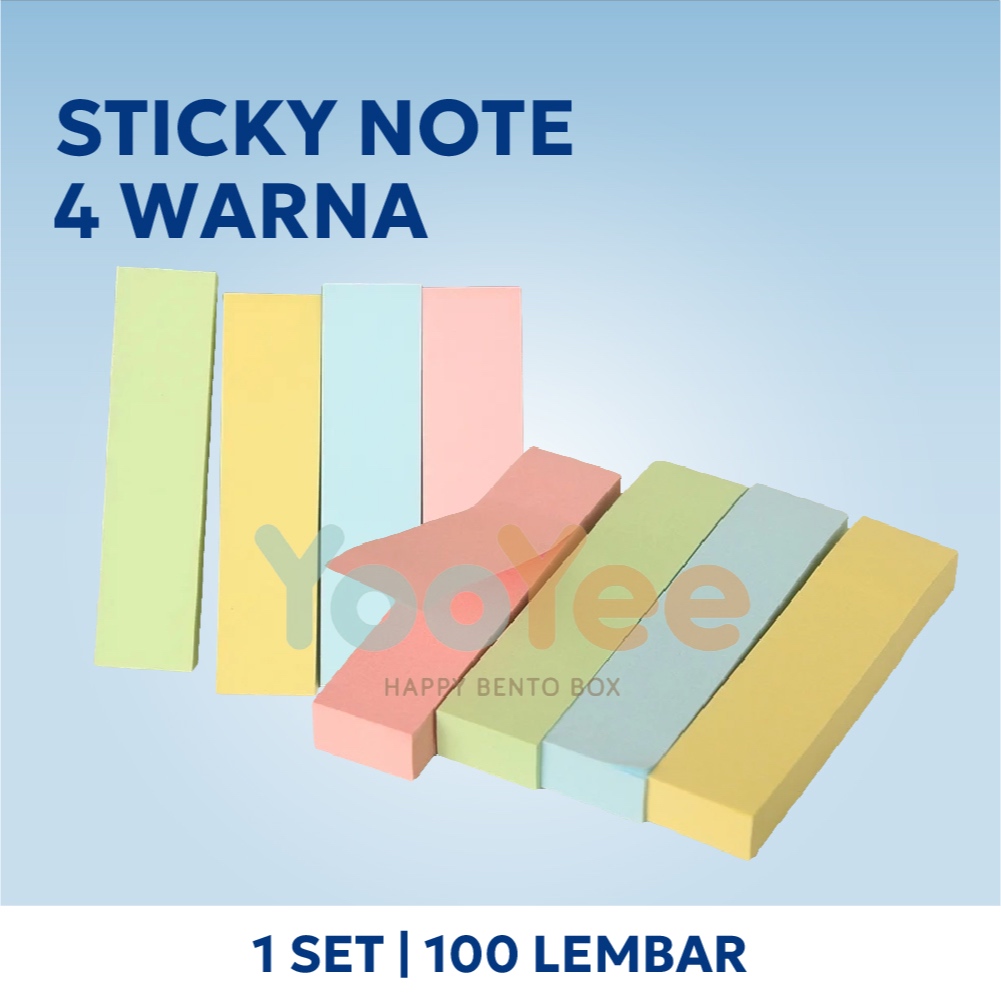 

Yooyee sticky note 4 warna. pembatas buku, memo, dll (100 sheets)