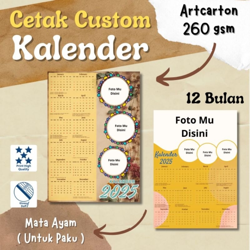 

kalender lembaran 2025 custom ukuran A3