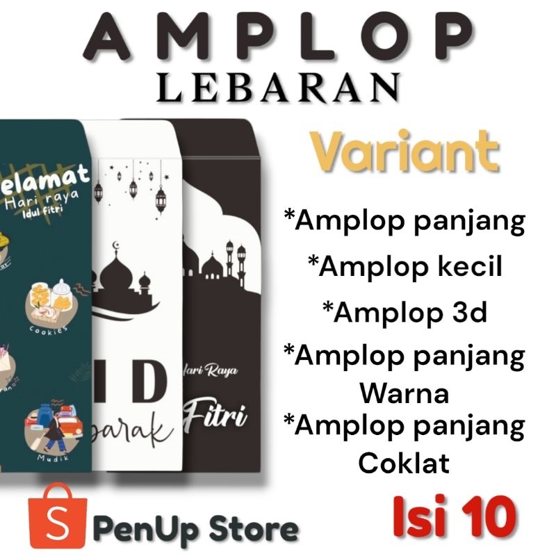 

(isi10) Amplop Lebaran Terbaru / Amplop Thr panjang / Angpao Lebaran 2025 / Amplop 3D / angpau Idul Fitri
