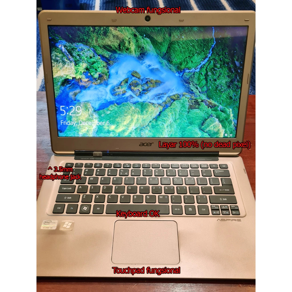 Laptop Second / Bekas Acer Aspire S3-391, Laptop Slim Ultrabook - Intel Core i5-2467M, 4GB RAM, HDD 