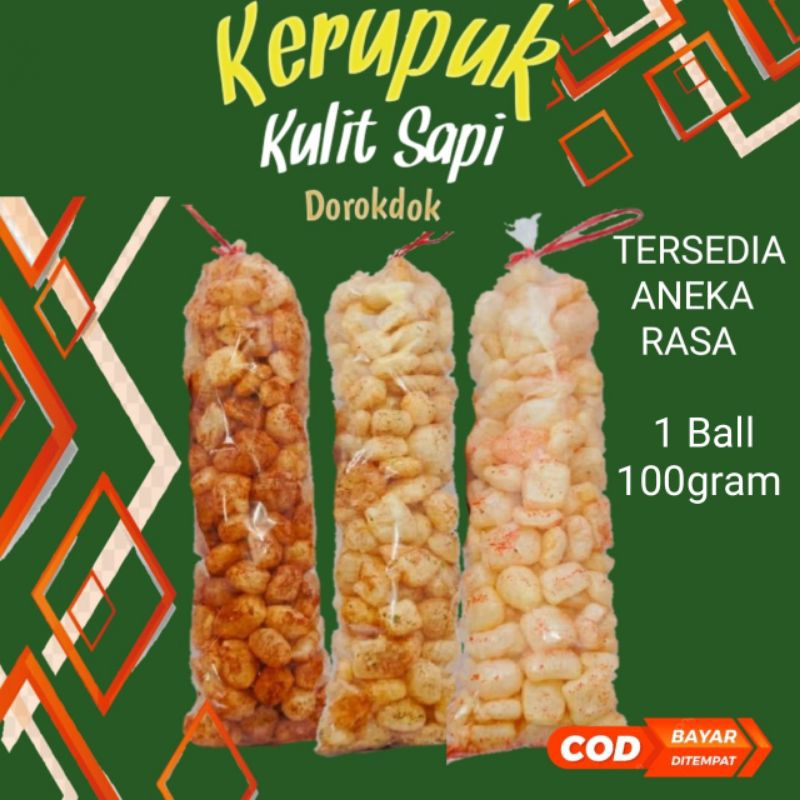 

KERUPUK KULIT SAPI 1ball 100gram // RAMBAK ATAU KRECEK 100gram