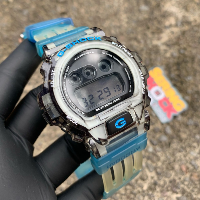 Gshock G Shock DW 6900 Coral Blue Custom Bezel Strap Original