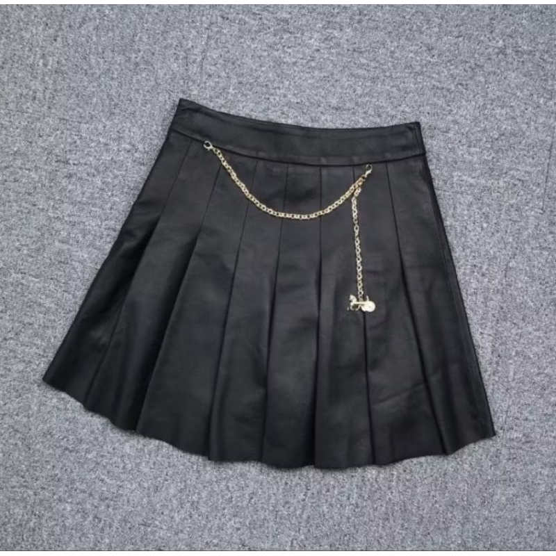 skirt leather mini S panel gore dance / rok kulit mini wanita model dance
