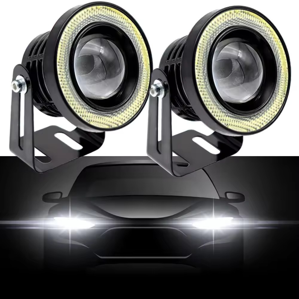 Fog Lamp Lampu Kabut Sorot Angel Eye Mobil Motor 12volt Innova Avanza Xenia Bulat Terang 3.5inch