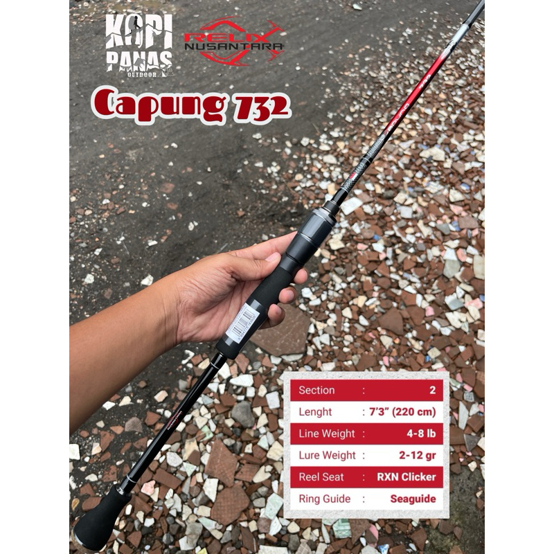 Rod Joran Relix Nusantara Capung 732 4-8 lb Spinning Ultralight Casting packing pipa