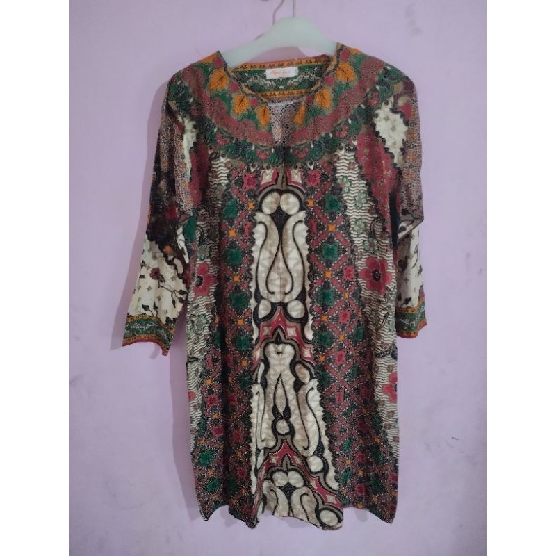 ATASAN WANITA BAJU BATIK TUNIK PREELOVED||TUNIK_BATIK_(ALFABATIK)XXXL