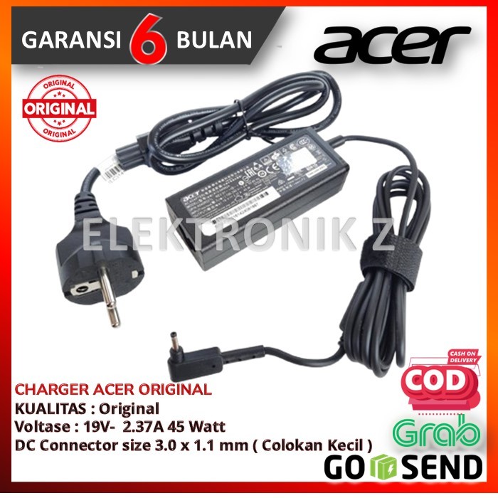 Adaptor Chager Acer ADP-45FE F ADP-45HE D 19V 2.37A DC 3.0 x 1.1mm 45W