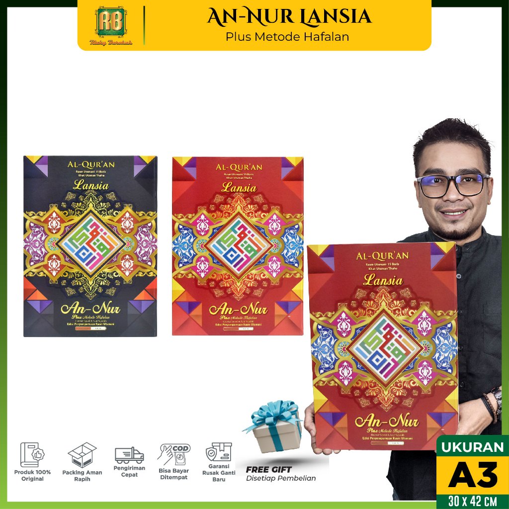 Al Quran Mushaf An-Nur Jumbo A3 HVS Plus Metode Hafalan Disertai Tajwid dan Ayat Sajdah Edisi Penyem