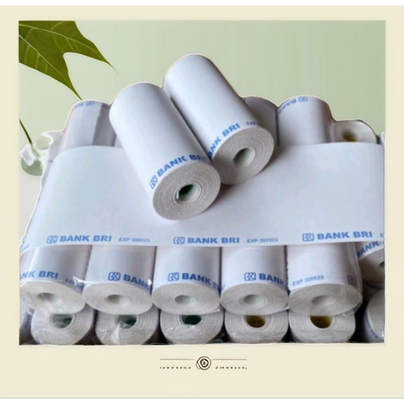 

10 rol kertas kasir thermal murah logo bri ukuran 57x30mm/58x30mm