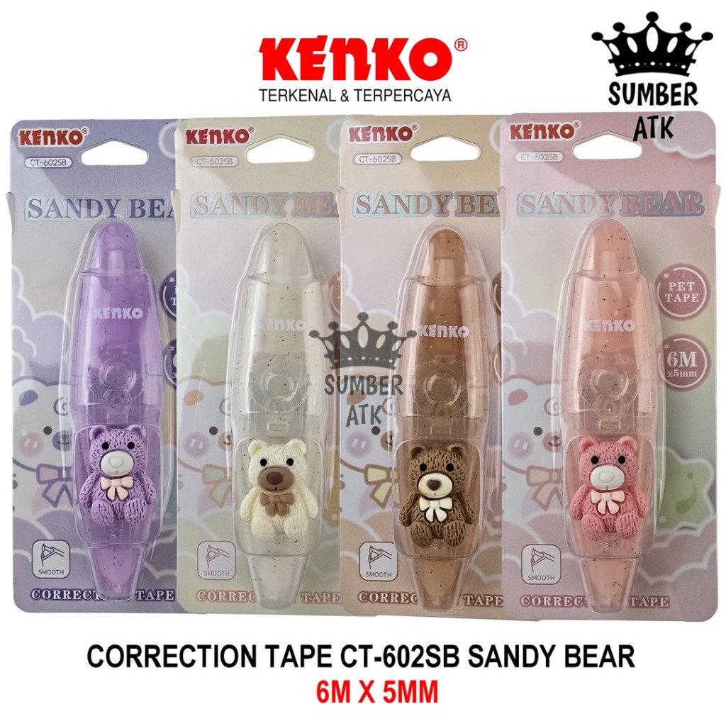 

Correction Tape Pita Koreksi KENKO CT-602SB 6 M x 5 MM Sandy Bear