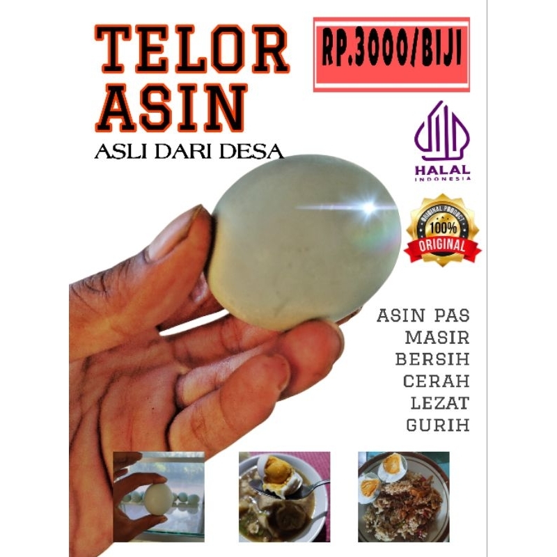 

TELOR ASIN cap desa/oleh-oleh khas jawa/telor asin/berkualitas/murni/enak/telor