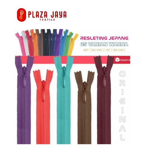 RESLETING / RITSLETING JEPANG MERK "KIM" 20 INCI 50 CM ECERAN