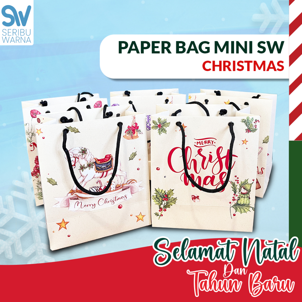 Paper Bag Christmas / Paper Bag Natal / Paper Bag lucu / paper bag / Paper Bag Mini Premium / Paper 