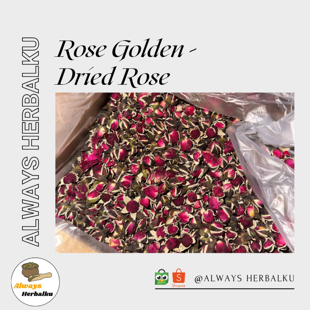 

Bunga rose golden / Rose kering / Rose golden buds / Bunga rose kering - 50gr
