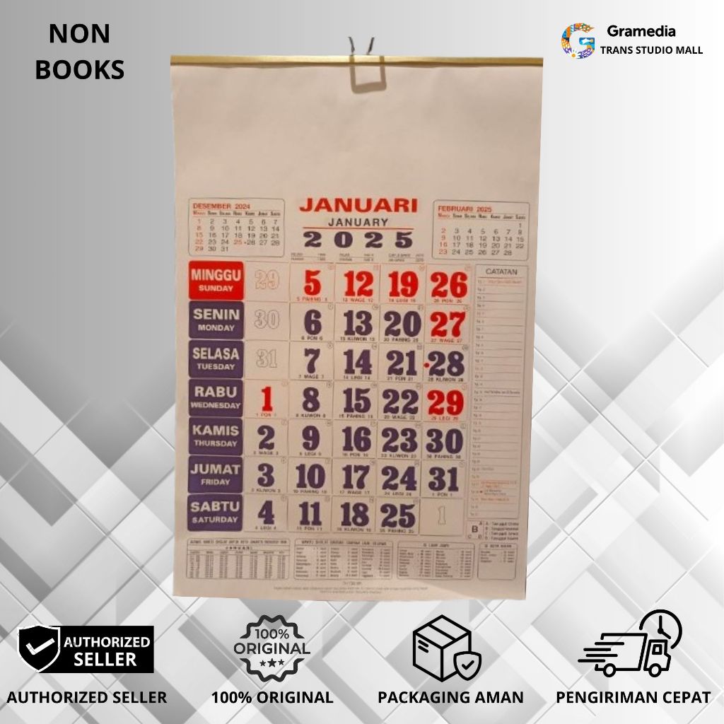 

Gramedia Bandung TSM - Kalender Kerja 2025 Medium