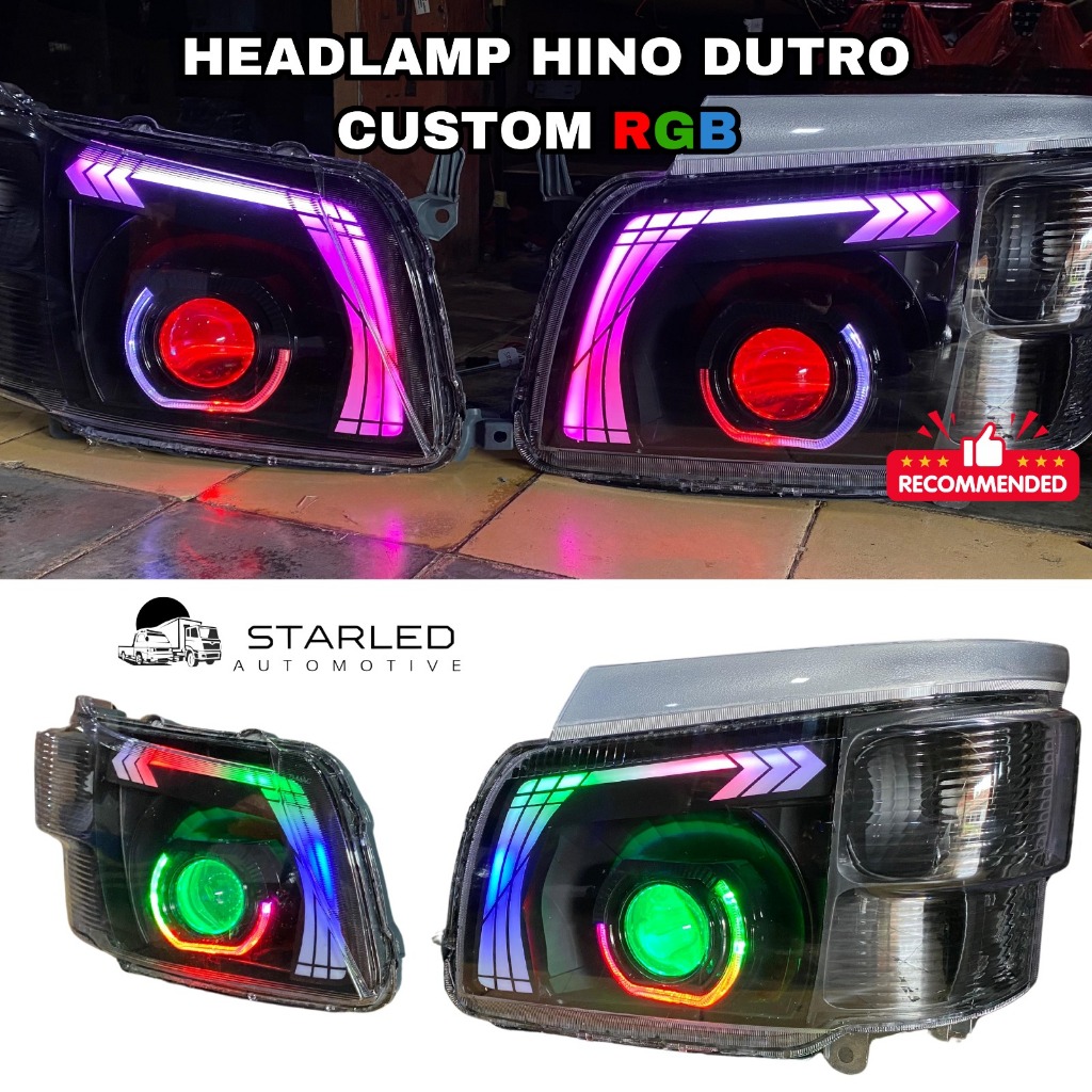Head Lamp Hino Dutro Set Biled Custom RGB Headlamp Truk Hino Dutro Dyna Euro 4 Lampu Depan Hino Dutr