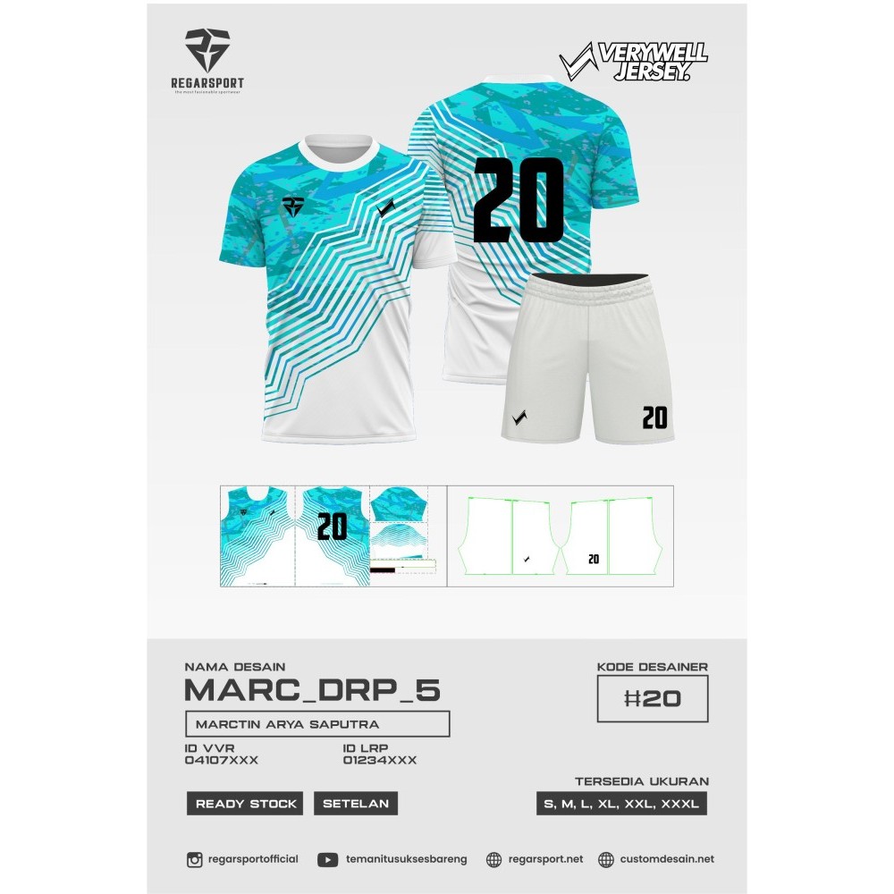 REGARSPORT - 99 Jersey bola, stellan ,atasan dan bawahan