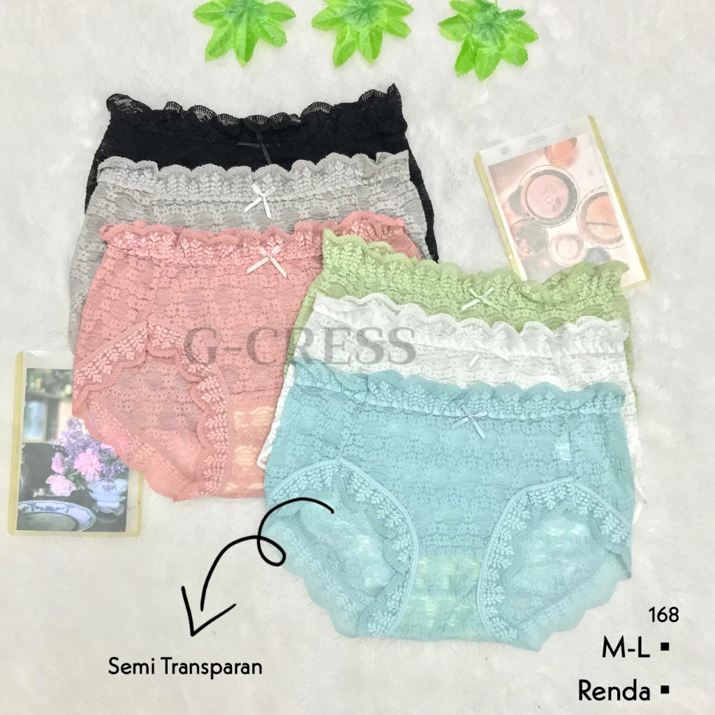 Celana Dalam Wanita Dewasa Renda Semi Transparan Sepinggang Sepinggul Motif Katun Rayon Nilon Super 