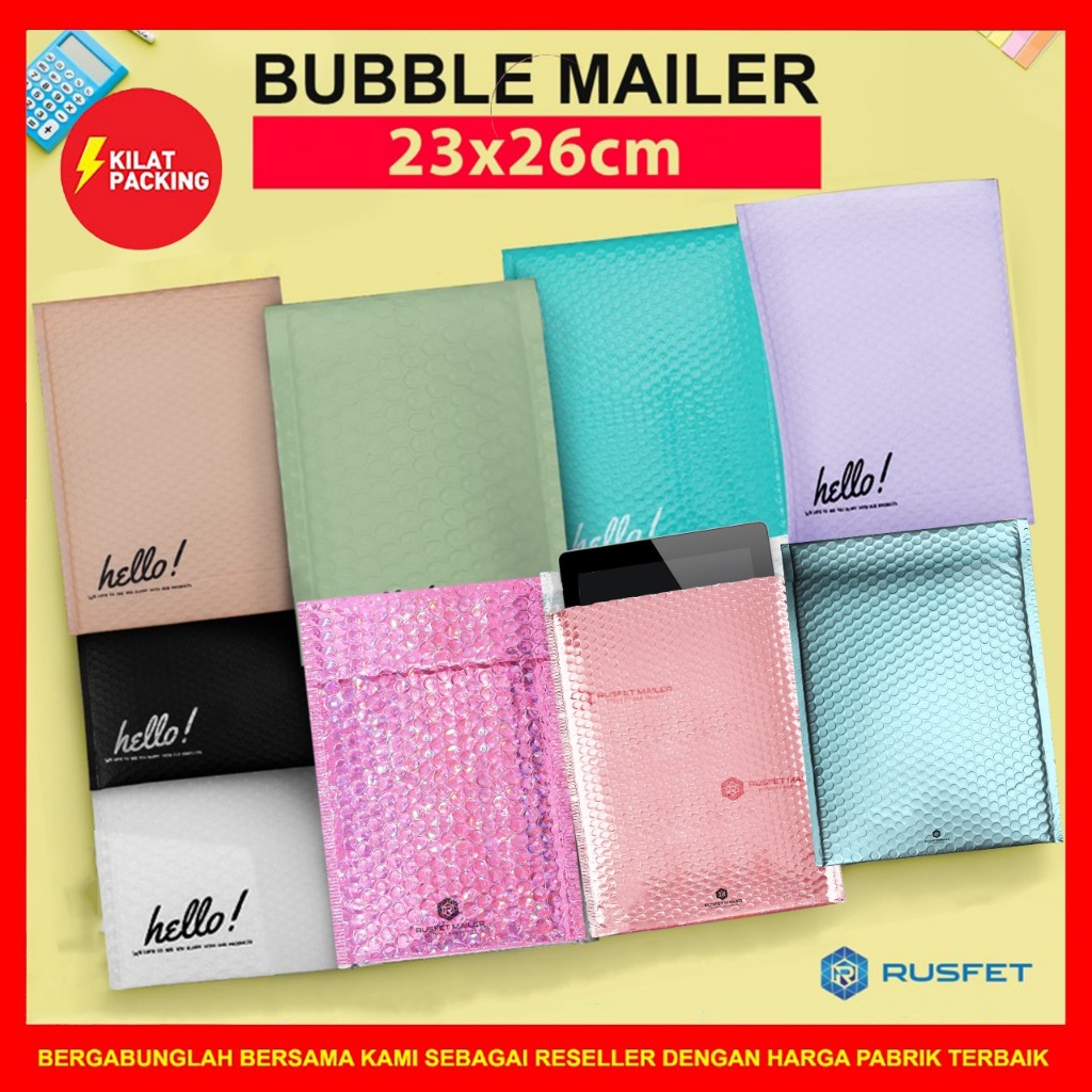

23CM X 26CM AMPLOP BUBBLE - BUBBLE MAILER PREMIUM METALLIZED - SECURITY BAG - RUSFET MURAH