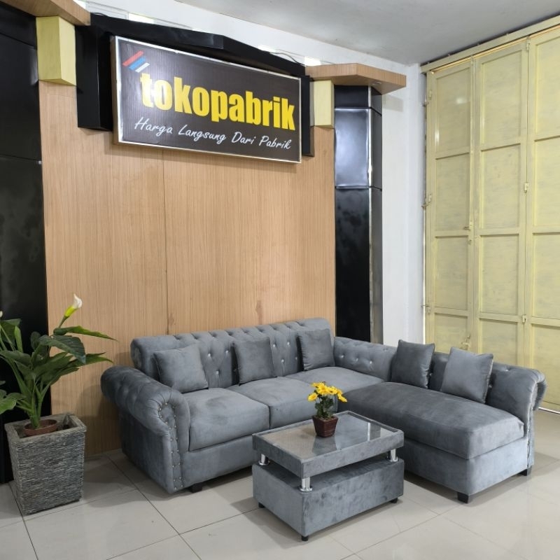 Sofa L Sudut Putus Minimalis | Kursi Ruang Tamu Murah | Sofa Minimalis