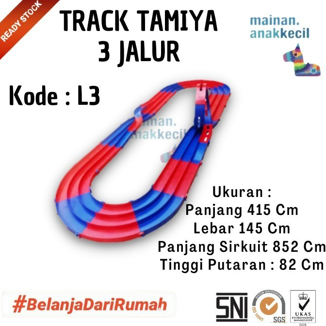 Mainan Anak Jalanan Track Tamiya 3 Jalur / Track Tamiya L3