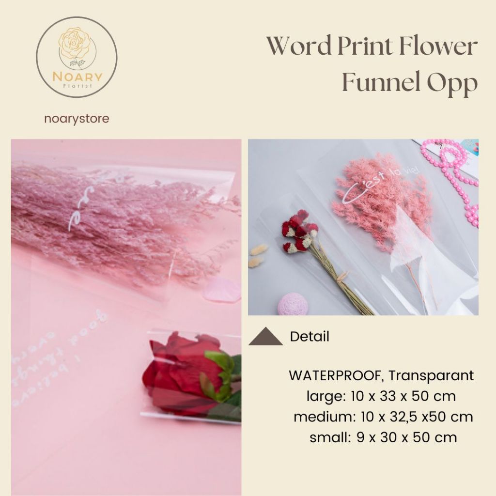 

WORD PRINT FLOWER FUNNEL OPP