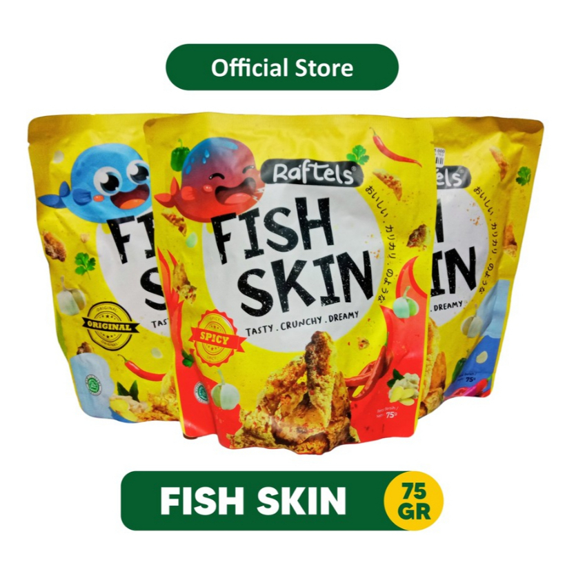 

Fish Skin - Snack Keripik Kulit Ikan Spicy Original 75gr | Oleh Oleh Khas Batu Malang - 043006